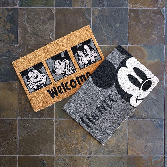 Gertmenian Disney Mouse Doormat Rug Front Door Coir Mat Indoor Outdoor Entryway Carpet, 2-Pack 20x34, Retro Mickey Home/Welcome-Ruum Studio Home