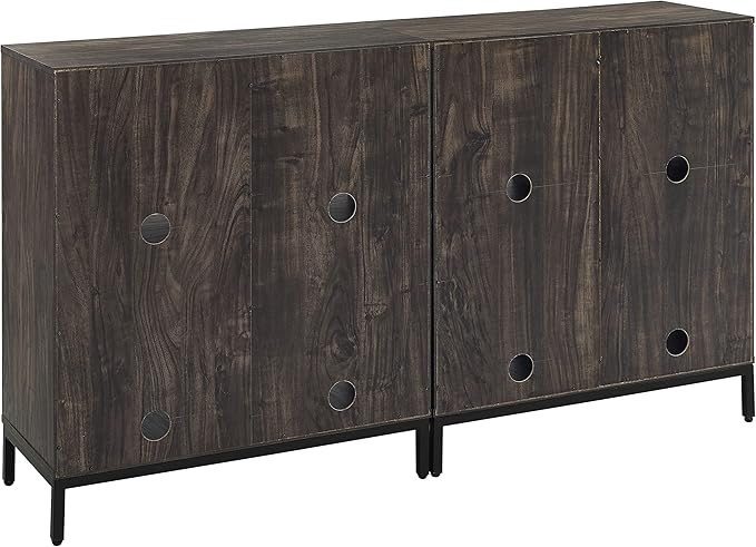 Crosley Furniture Jacobsen 2-Piece Vinyl Record Storage Cube Bookcase Set and Record Player Stand, Brown Ash-Ruum Studio Home