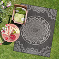 CAMILSON Outdoor Rug 8x10 Modern Area Rugs for Indoor and Outdoor Patios and Porches - Waterproof, Non-Shedding, Easy-to-Clean Outside Carpet (8 x 10, Medallion - Dark Grey/Light Grey)-Ruum Studio Home