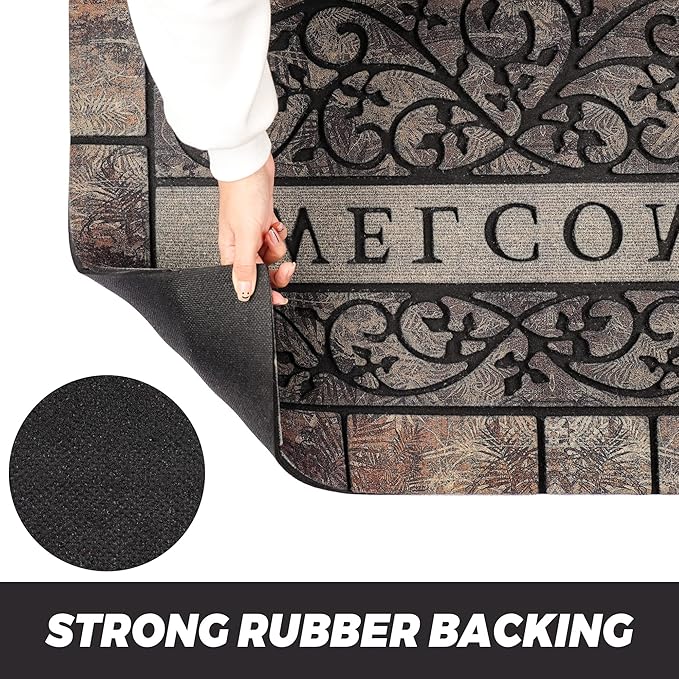 Thick Welcome Mats Outdoor, 24 * 36" Large Front Door Mat Entrance, Durable Welcome Mat for Front Door, Heavy Duty No Slip Rubber Outdoor Mats for Home Entrance-Ruum Studio Home