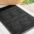 Mibao Front Door Mat Outside Entrance, Durable Outdoor Indoor Mat, Low Profile Heavy Duty Doormat, Non-Slip, Traps Dirt and Moisture, Easy Clean Patio Porch Entryway Mat, 24" x 36", Black-Ruum Studio Home
