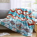 CASAAGUSTO Boho Sherpa Throw Blanket, Aztec Throw, Ultra Soft, Warm, Cozy, Plush, Thick Fleece Bohemian Throw Blanket for Couch, Bed, Sofa (Aqua 50 * 60 Inch)-Ruum Studio Home