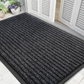 Yimobra Front Door Mat Outdoor Indoor Entrance, 100% Waterproof All-Season All Weather Doormat, Welcome Matt Outside Entry, Non Slip, Low Profile, Heavy Duty Patio Porch Floor Mats,47 x 32,Black Grey-Ruum Studio Home