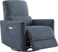 CHITA Power Recliner Chair Swivel Glider, FSC Certified Upholstered Fabric Living Room Nursery Reclining Sofa Chair with Lumbar Support, Ink Blue-Ruum Studio Home
