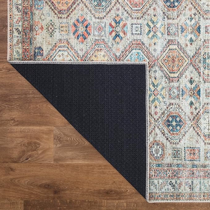Keen Home Design 10x14 Rug - Machine Washable Area Rug with Non-Slip Backing, Ideal for Living Room, Dining Room, Bedroom - Vintage, Easy Clean, Durable, Low Pile Rug - (9'7" x 14')-Ruum Studio Home