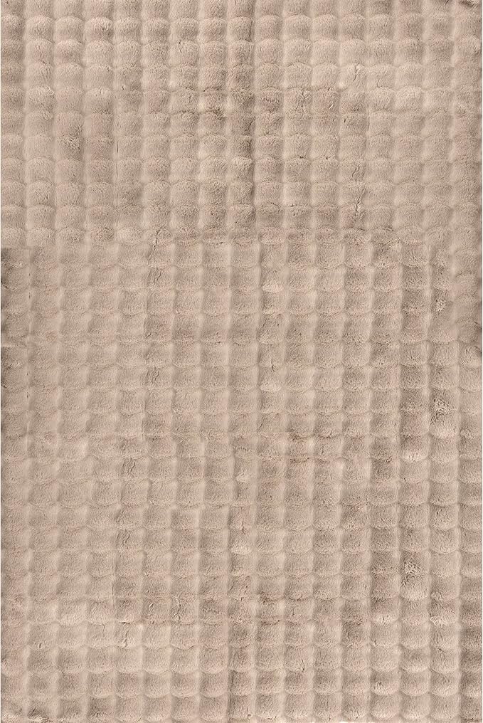 nuLOOM Jeni Checkered 6 Square Machine Washable Area Rug for Living Room Bedroom Dining Room Kitchen, Taupe-Ruum Studio Home