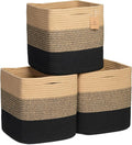 NaturalCozy Storage Cubes 11 Inch Cotton Rope Woven Baskets for Organizing, 3-Pack | Cube Storage Bin | Square Storage Baskets for Shelves Organizer, Classroom, Kids Toy Bins, Closet, Baby Nursery-Ruum Studio Home
