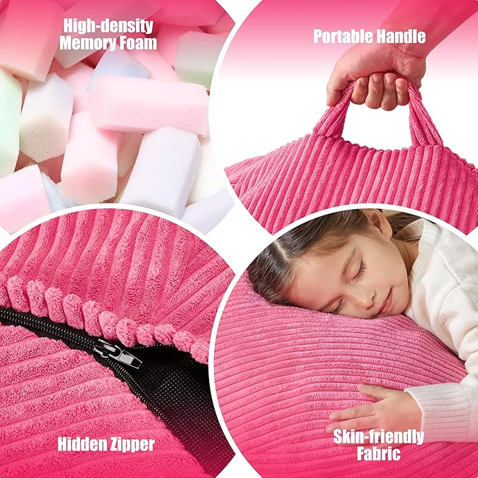 Hobestluk 3.5FT Bean Bag Chair Adult Bean Bag Chair Large Bean Bag Chair with Filler Included Teardrop Bean Bag with Removable Cover for Bedroom Living Room - (Large, Pink)-Ruum Studio Home