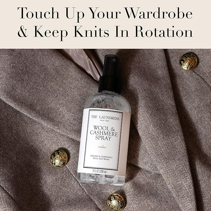 The Laundress Wool and Cashmere Fabric Spray, Wool Dewrinkle Spray, Upholstery and Linen Spray, Fabric Refresher, Cedar Scent, 8 Fl Oz-Ruum Studio Home