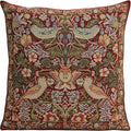 Charlotte Home Furnishings Throw Pillow Covers 16x16 in, Red Strawberry Decorative Couch Pillow Covers, Boho European Tapestry Cushion Cases, Living Room Cozy Home Decor, Jacquard Woven Soft Cotton-Ruum Studio Home