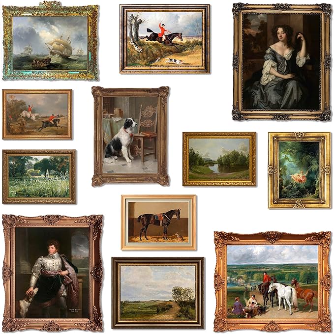 LANCHI95 12 PCS Vintage Victorian Wall Decor, Classic Maximalist Wall Decor, Coquette Vintage Art Prints, Victorian Wall Art, Vintage Paintings Pictures Moody Maximalist Decor (UNFRAMED)-Ruum Studio Home