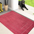 PURRUGS Dirt Trapping Door Mat 24" x 35.5", Non-Slip/Skid Machine Washable Entryway Rug, Dog Doormat, Super Absorbent Welcome Mat for Muddy Wet Shoes and Paws, Burgundy Red-Ruum Studio Home