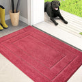 PURRUGS Dirt Trapping Door Mat 20" x 31.5", Non-Slip/Skid Machine Washable Entryway Rug, Dog Doormat, Super Absorbent Welcome Mat for Muddy Wet Shoes and Paws, Burgundy Red-Ruum Studio Home
