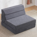 jela Foldable Sofa Bed Large Soft Foam Convertible Sleeper Chair Luxury Corduroy Fabric Fold Out Chair Bed Floor Couch with Back Support Floor Sofa for Living Room Bedroom (83"x33",Darkgrey)-Ruum Studio Home