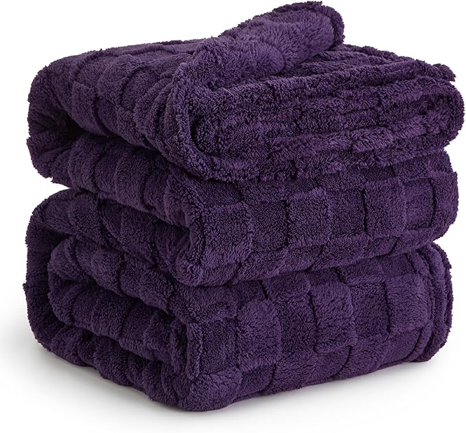 Bedsure GentleSoft Blankets Queen Size for Bed - Super Soft Cozy Blanket for Women Men Girls, Large Fuzzy Fleece Throw for Bedroom Decor, Purple, 90x90 Inches-Ruum Studio Home