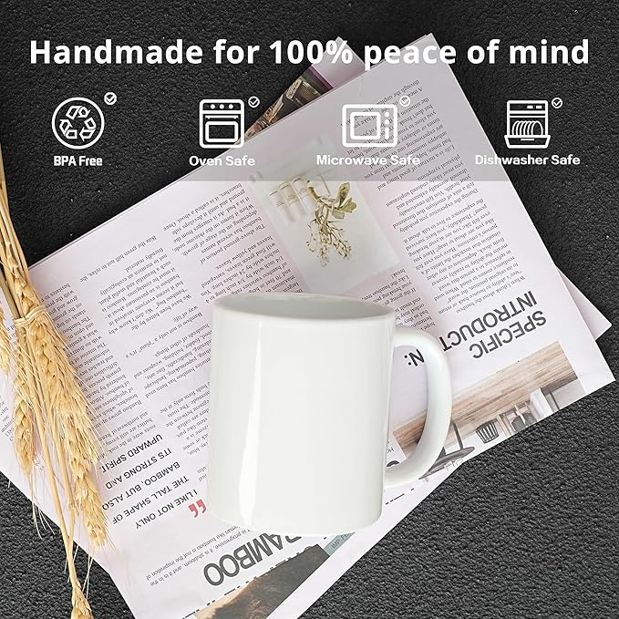 11oz Sublimation Coffee Mug Packed in White Box (24, White)-Ruum Studio Home