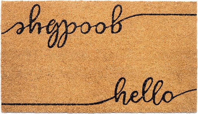 Welcome Doormats, Natural Coco Coir Mats with Non-Slip PVC Backing, Indoor Outdoor Mats for Home & Office, Spring Door Mat, Floor Mats for Door Decor, Beige & Black, 30"x17"-Ruum Studio Home