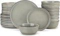 vancasso ANYA 24 Pieces Plates and Bowls Set, Stone Grey Dinnerware Sets, Reactive Glaze Dishes Set for 8, Ceramic Dishware Sets Kitchen Dinner Set, Microwave & Dishwasher Safe-Ruum Studio Home