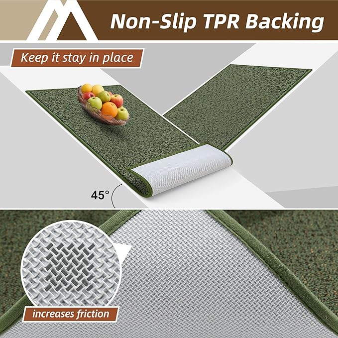COSY HOMEER-Door-Mat 20" x 32" Non Slip Absorbent Entryway Rugs Dirt Trapper Doormats Washable Entrance Mats Low Pile Welcome Floor Mat for Front Back Door and Entry Mats,Green-Ruum Studio Home
