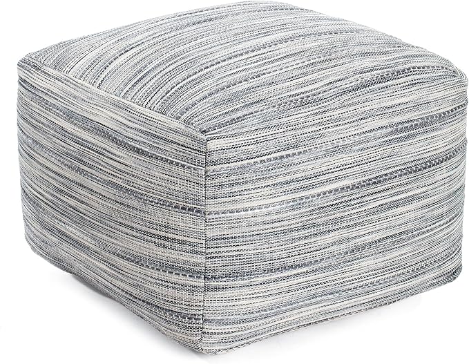 Anji Mountain 22"x22"x16" Handmade & Handcrafted Ottoman Pouf Comfortable Pouf Ottoman Foot Rest & Home Décor Accent for Living Room, Bedroom, Nursery, Kids Room, Patio-Ruum Studio Home