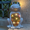 Large Frog Solar Garden Outdoor Statues with Succulent and 8 LED Lights,Outside Solar Frog Art Decor for Lawn,Yard, Balcony Ornament-Ruum Studio Home