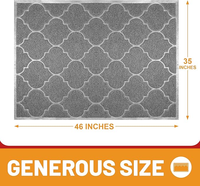 Cosyearn Door Mat, Front Door Mat, 46x35, Welcome Mats for Entryway,Garage,High Traffic Areas, Jumbo Size, Doormat Entrance, Waterproof Mat, Easy Clean, Outdoor Indoor Floor Mat,Non Slip (Grey)-Ruum Studio Home
