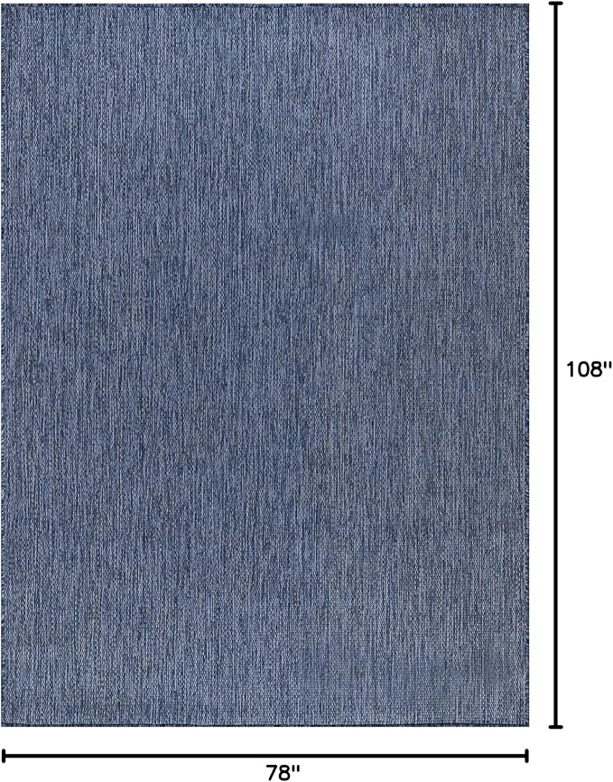 Washable Indoor Outdoor Rug 6x9 Weather Resistant Area Rugs Modern Solid for Porch Deck Balcony Backyard Patio Outside Carpet (6 X 9 Azure Blue)-Ruum Studio Home