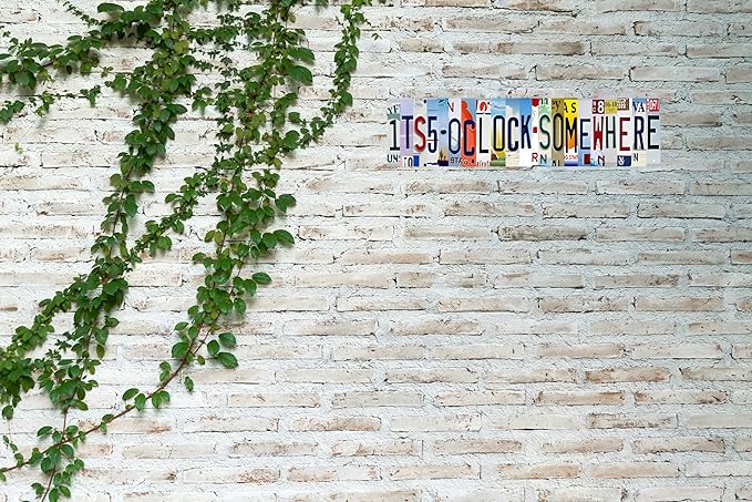 Tin Sign Wall Decor Bar Signs For Bar Decor Its 5 O'Clock Somewhere Sign Funny Vintage Bar Accessories Drinking Signs Gifts for Men16 x 4 Inches-Ruum Studio Home