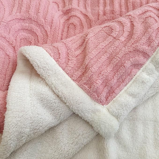 UKELER Sherpa Bed Blanket 80 × 90 inch, Ultra Soft Queen Size Throw Blanket for All Season, Cozy Plush Arch Fleece Blankets for Bedroom Living Room Dorm Hostel Sofa Camping, Coffee-Ruum Studio Home