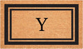 Calloway Mills 152961830Y Black Border 18" x 30" Monogram Doormat, (Letter Y)-Ruum Studio Home