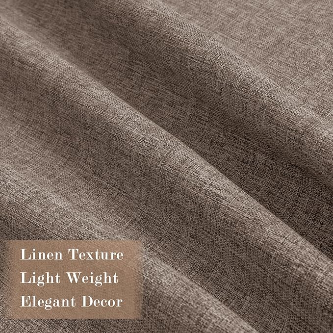 Room Divider Curtains Screen Partitions, Linen Look 100% Blackout Drapery 108 Inches Long, 100" Wide Pinch Pleated Window Drapes, Privacy Protecting, Light Blocking, (1 PC, Light Brown)-Ruum Studio Home