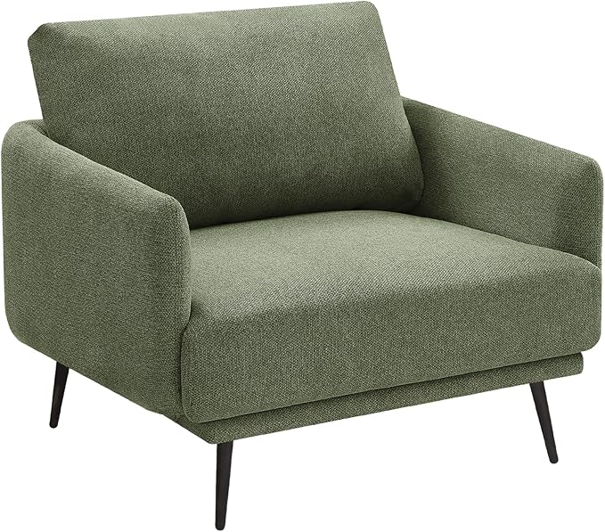 Oversized Accent Chair for Living Room Chairs Reading Arm Chair Comfy Modern Single Sofa Side Chairs with Metal Legs & Soft Cushion for Bedroom, Balcony,Waiting Room (Polyester, Moss Green)-Ruum Studio Home