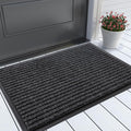 Yimobra Front Door Mat Outdoor Indoor Entrance, 100% Waterproof All-Season All Weather Doormat, Welcome Matt Outside Entry, Non Slip, Low Profile, Heavy Duty Patio Porch Floor Mat,29.5 x 17,Black Grey-Ruum Studio Home
