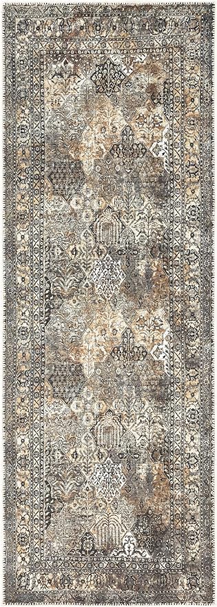 Keen Home Design 2x10 Rug - Machine Washable Runner Rug with Non-Slip Backing, Ideal for Hallway, Entryway, Kitchen, Laundry Room - Vintage, Easy Clean, Durable, Low Pile - (2'6" x 10')-Ruum Studio Home