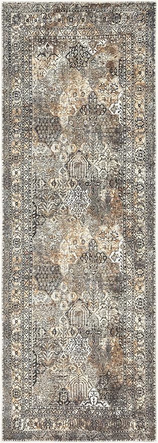 Keen Home Design 2x7 Rug - Machine Washable Runner Rug with Non-Slip Backing, Ideal for Hallway, Entryway, Kitchen, Laundry Room - Vintage, Easy Clean, Durable, Low Pile Rug - (2'6" x 7')-Ruum Studio Home