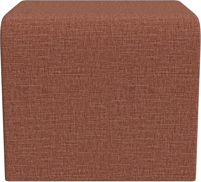 Modern Channel Rust Chenille Foot Stools Ottoman Home Décor, Soft Ottoman Foot Rest Chair for Bedroom and Living Room, Vanity Chair and Stool in Dressing Area, and Lounge (Rust Chenille)-Ruum Studio Home