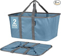 CleverMade Collapsible Laundry Tote - Denim Charcoal 2-Pack 50L - Foldable Storage Organization Container for Clothes Laundry Room Storage Solution-Ruum Studio Home