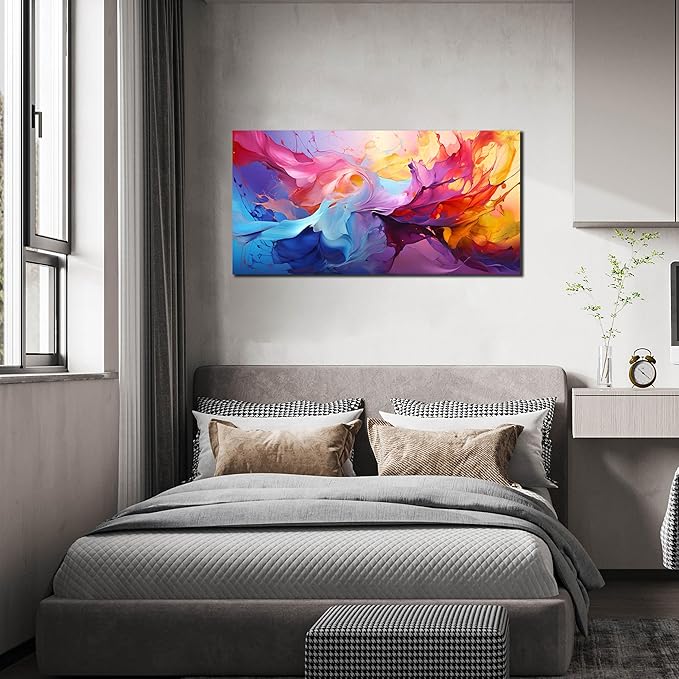 GUGIKA Abstract Wall Art for Living Room, Colorful Canvas Wall-Art for Bedroom, Print Paintings, Size 20x40 Inches-Ruum Studio Home