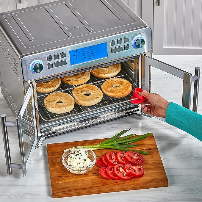 Emeril Lagasse Dual Zone 360 Air Fryer Oven Combo with French Door, 25 QT Extra Large, Cook Two Foods in Different Ways, Up to 60% Faster from Frozen to Finish-Ruum Studio Home