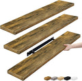 Sorbus Floating Shelves for Wall - 35 Inch Long Bathroom Shelves, Wall Decor for Bedroom, Kitchen, Living Room & Book Storage - Mounted Floating Shelf with Invisible Brackets (Rustic Brown, 3 Pack)-Ruum Studio Home