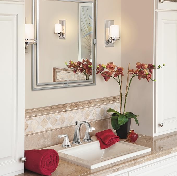 Kichler Hendrik 12" 1 Light Wall Sconce with Satin Etched Cased Opal Chrome-Ruum Studio Home