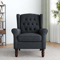 Lumibee High Back Accent Chair,Upholstered Wingback Armchair with Solid Wood Legs for Small Spaces,Comfy Single Sofa Chair for Living Room,Bedroom,Office-Black Blue-Ruum Studio Home