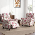 UIXE Pushback Recliner Chairs Set of 2, Fabric Armchair Push Back Accent Chair, Rivet Trim Club Chair Home Theater Overstuffed Single Sofa Reading Seat for Living Room, Pattern-Ruum Studio Home