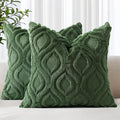 decorUhome Throw Pillow Covers 24x24 Inch Set of 2, Soft Plush Decorative Faux Fur Forest Elf Solid Couch Pillow Covers, Accent Farmhouse Neutral Square Euro Pillow Cases for Sofa Bed Living Room-Ruum Studio Home