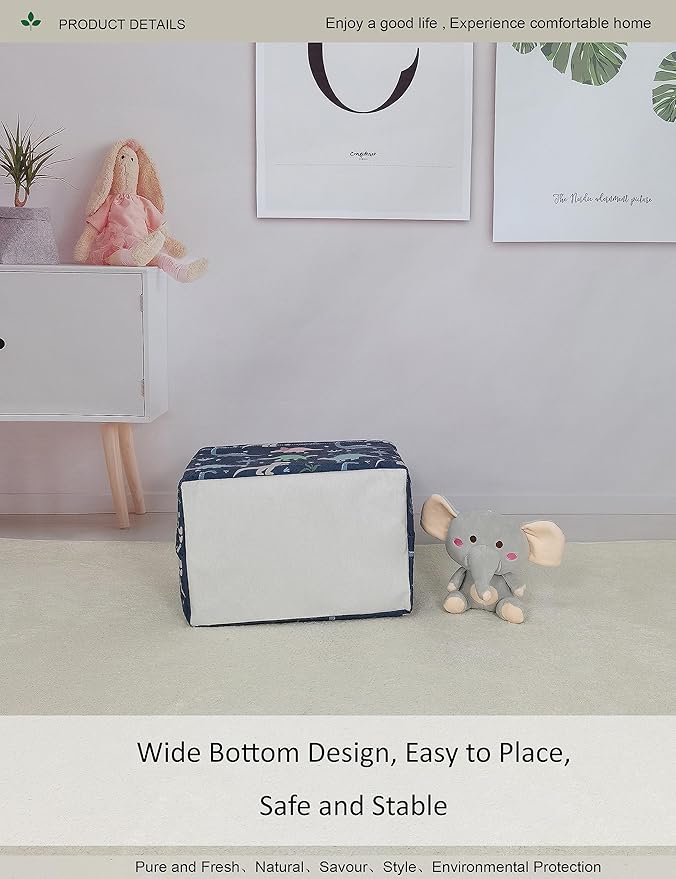 Rectangular waterproof laundry basket,foldable storage basket,laundry Hampers with handle,gift basket,suitable for children's room and toy storage (Blue Dinosaur)-Ruum Studio Home