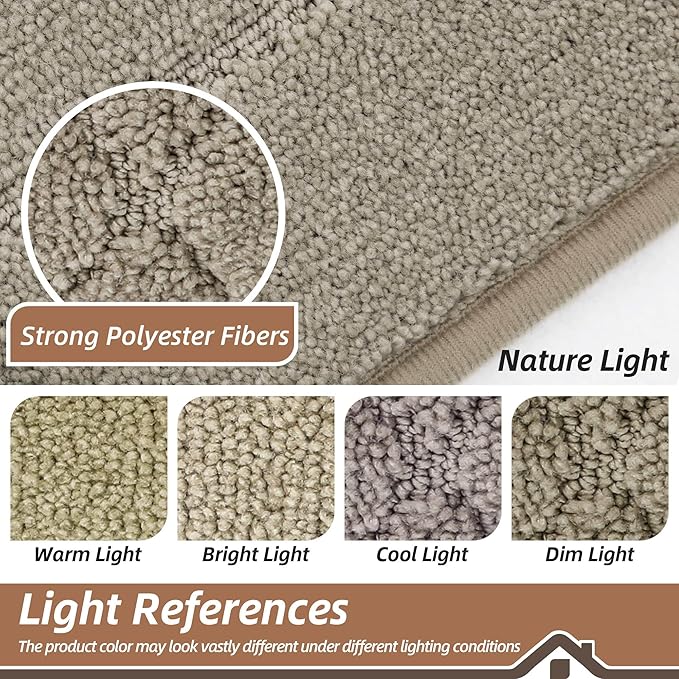 BEQHAUSE Dirt Trapper Door Mat 20" x 32", Doormat Non-Slip Entryway Rugs Washable, Dog Door Mat Stain Resistant and Absorbent Welcome Floor Mat for Front Back Door, Muddy Wet Shoes & Paws, Beige-Ruum Studio Home