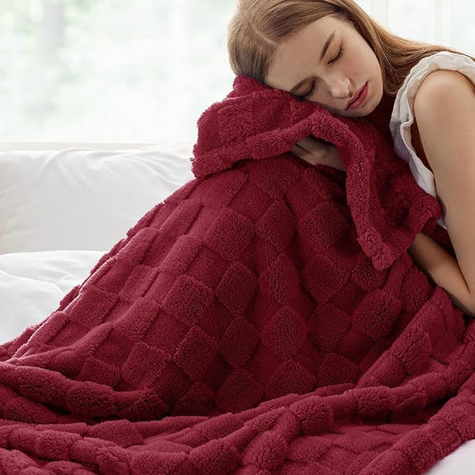 Bedsure GentleSoft Red Throw Blanket for Couch - Super Soft Cozy Blankets Gifts for Women Men Girls, Cute Small Fleece Throws for Bedroom Home Decor, 50x70 Inches-Ruum Studio Home