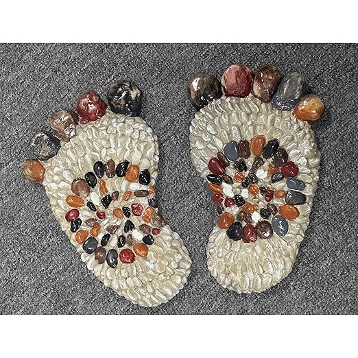 Outdooor Stepping Stones - Decorative Garden Stones for Patio, Deck, Garden or Sidewalk Faux Cobblestone Stepping Stones (Set of 2#B-Ruum Studio Home