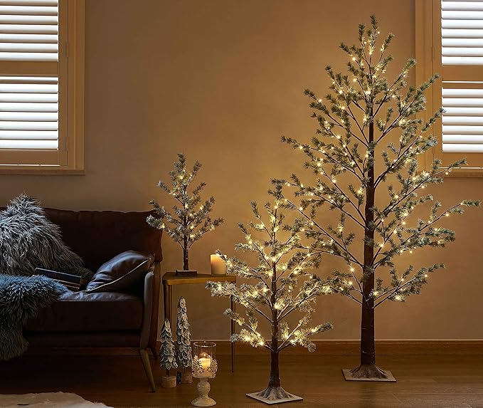 Birchlitland Lighted Pine Garland Battery Operated with Timer 6FT 48 LED Fairy Lights, Christmas Garland with Lights Wall Patio Wedding and Holiday Decor-Ruum Studio Home