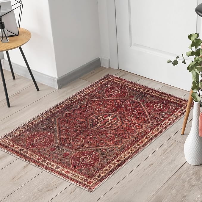 Keen Home Design 2x3 Rug - Machine Washable Entry Rug with Non-Slip Backing, Ideal for Enteryway, Kitchen, Bathroom, Laundry Room - Vintage, Easy Clean, Durable, Low Pile Rug - (2' x 3')-Ruum Studio Home